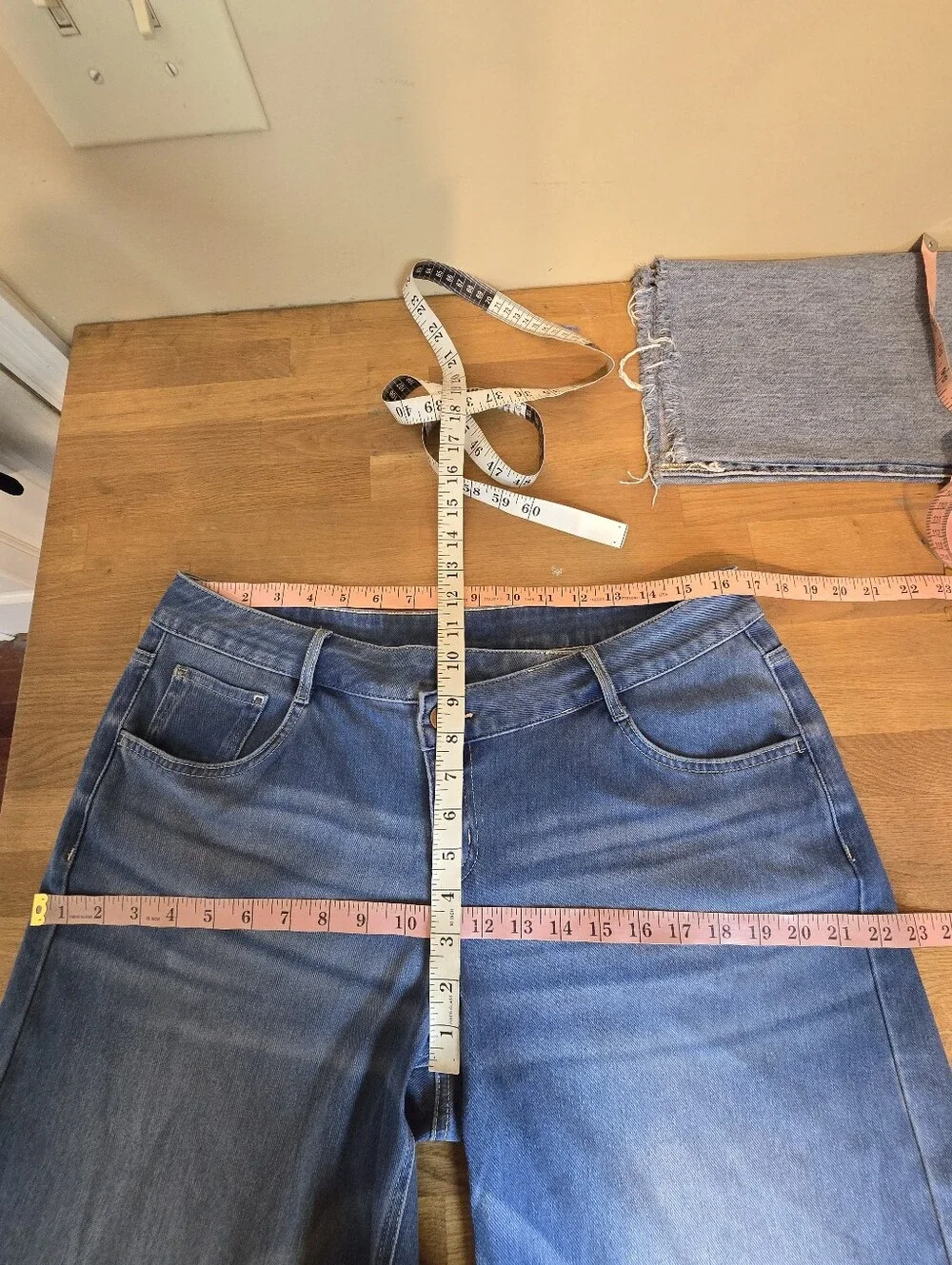 Halara Flex Asymmetric Low Rise Baggy Wide Leg Washed Casual Jean L Petite 12-14 - Picture 9 of 12